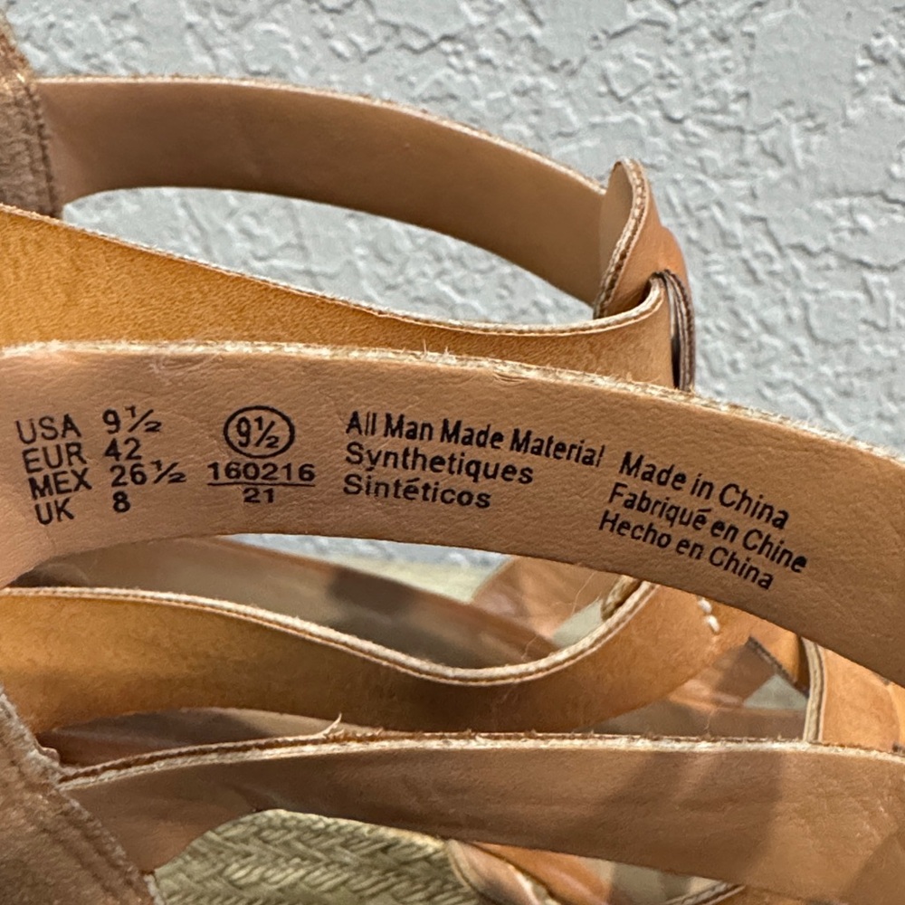 Women's Tan Wedge Sandals - Picture 6 of 7